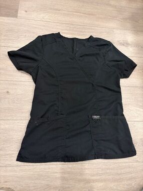 Cherokee Black Workwear Scrub Top with D-Ring Loop SCRUB TOP